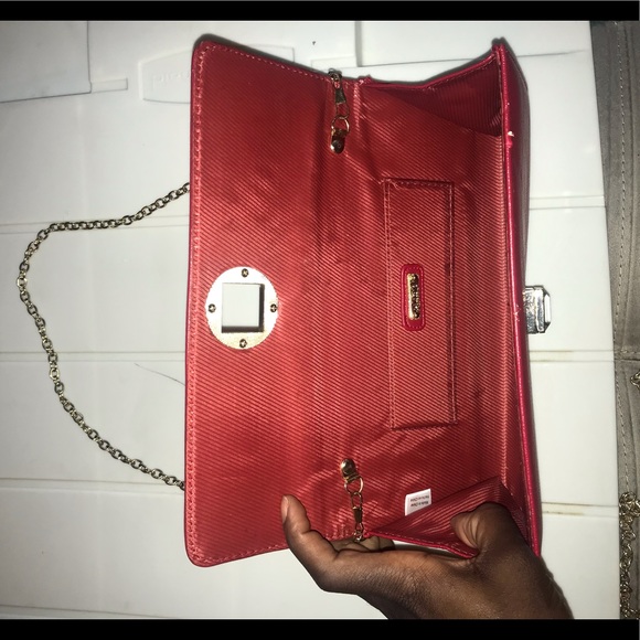 Aldo Red & Cream Clutch Bags - Picture 4 of 7